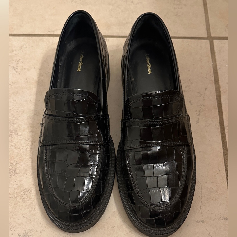 & Other Stories Black Textured Loafers